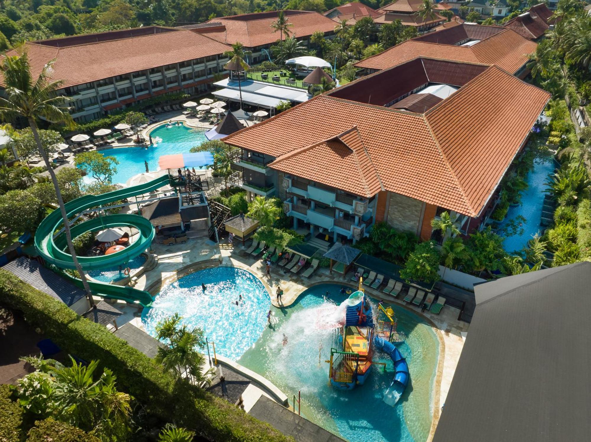 Bali Dynasty Resort Кута Экстерьер фото Waterbom Bali aerial view